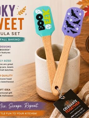 Spooky Sweet Halloween Mini Spatula Set - Purple & Teal
